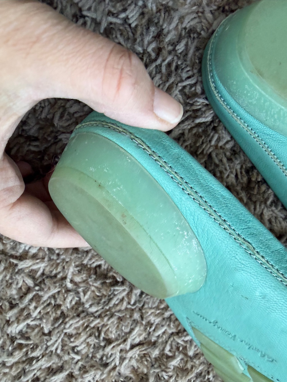 Salvatore Ferragamo teal blue leather driving loafers Women’s size 10 - Picture 5 of 7